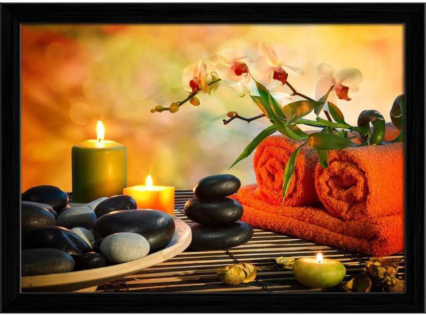 Artzfolio Spa Garden Framed Wall Art Print Canvas 16 inch x 22 inch Painting Price in India