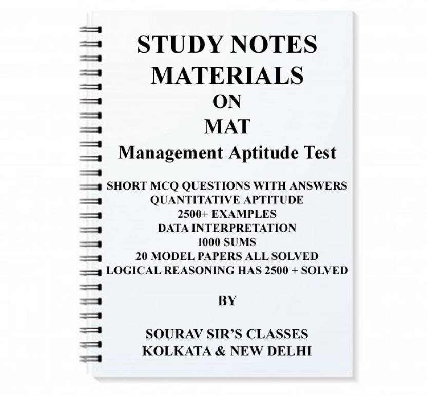 Study Materil For Mat Management Aptitude Test All Papers Solved