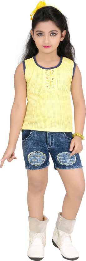 One Step Up Girls Soft Knit Top and Short Set 