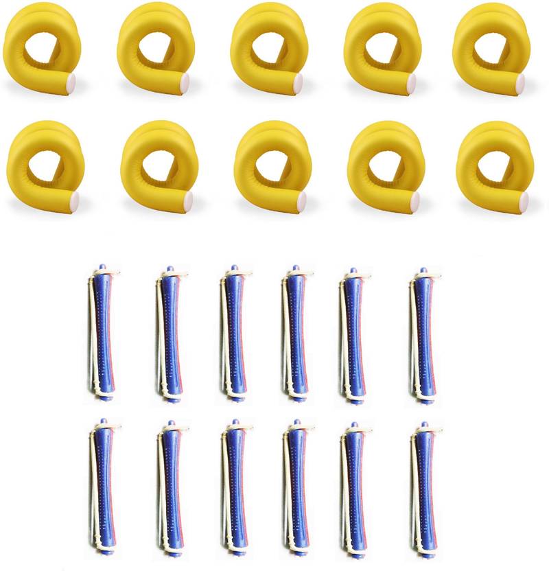 Out Of Box Self Holding Roller 10 Pieces And Plastic Perming Rollers 12 Pieces Hair Curler Multicolor
