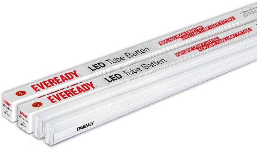 For 599/-(40% Off) Eveready 4 Ft 18 W Straight Linear LED Tube Light  (White, Pack of 2) at Flipkart