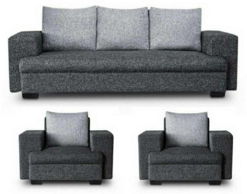 Gioteak Classy Fabric 3 1 Grey Black Sofa Set In India Gioteak Classy Fabric 3 1 Grey Black Sofa Set