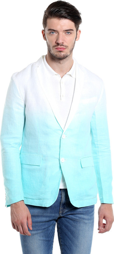 mint button front longline blazer