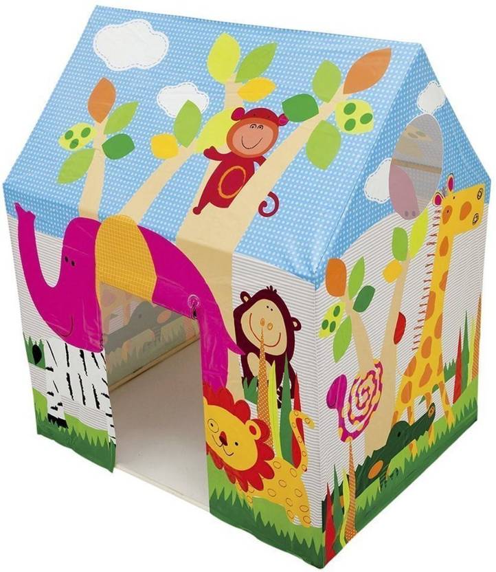 Skywalk Intex Jungle Fun Cottage Tent House For Kid S Indoor Or Skywalk Intex Jungle Fun Cottage Tent House For Kid S Indoor Or Outdoor Activity Multicolor