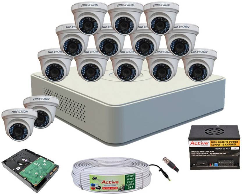 Hik Vision Hikvision 2MP 16CH 7116 HQHI DVR & 2MP Turbo HD D0T Metal ...