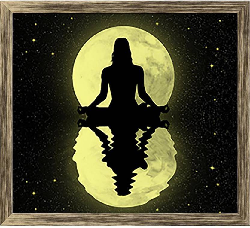 Artzfolio Yoga Pose Framed Wall Art Painting Print Canvas 12 inch x 13.