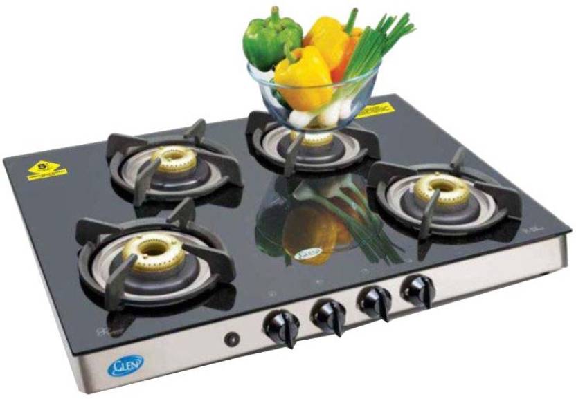 Glen Glen Gl 1048 Gt Forged Bb 4 Burner Manual Gas Stove Glass