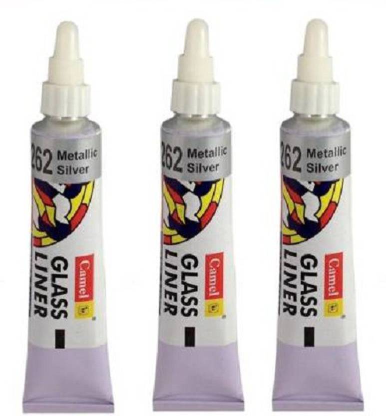 Camlin Glass liner silver , 15 ml each , set of 3