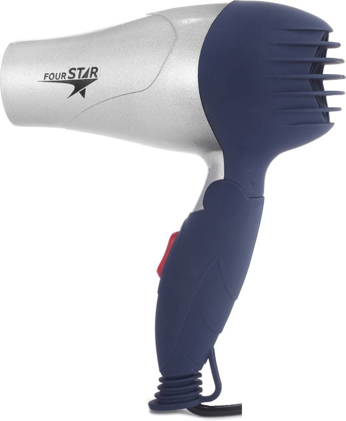 Four Star Foldable FST 1290 Hair Dryer (Silver, Blue)- 80% OFF