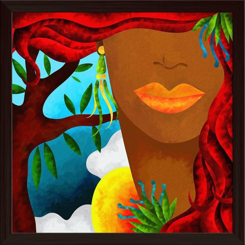 Artzfolio Face Of A Woman With Red Hair Framed Wall Art Painting