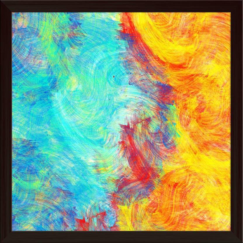 Artzfolio Abstract Artwork Framed Wall Art Painting Print Canvas 12 inch x 12 inch Painting
