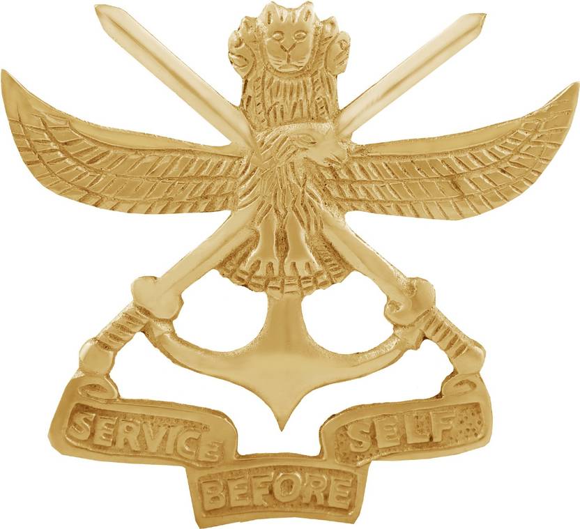 Autofy Br Army Cross Sword And Indian Emblem Service Before Self Autofy Br Army Cross Sword And Indian Emblem Service Before Self Decal Badge For All Bikes Golden Na Price In India