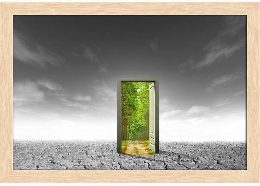 Artzfolio Door Open To The New World Framed Wall Art