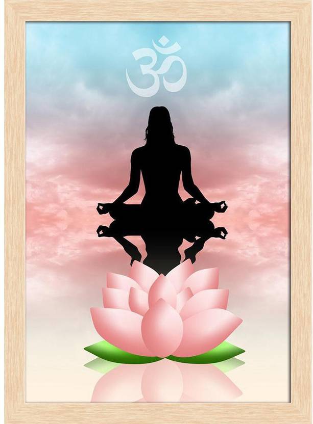 Artzfolio Human Meditation Framed Wall Art Painting Print Canvas 16.4