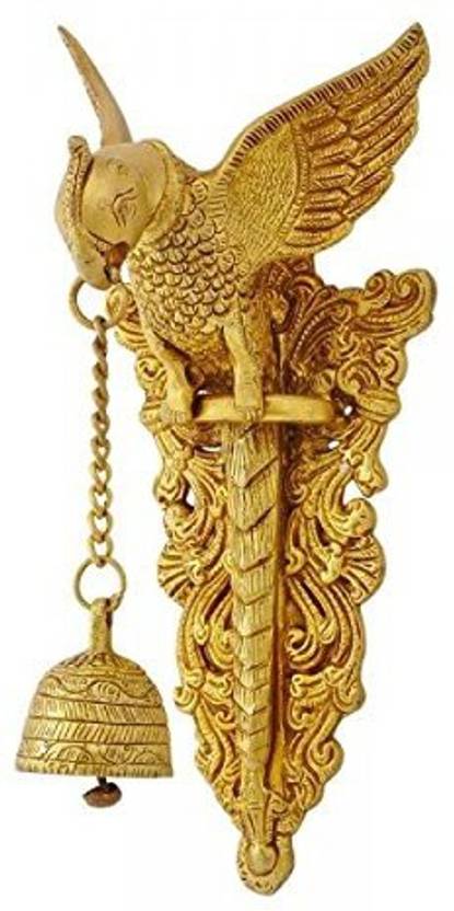 Aakrati Brass Lucky Parrot Showpiece With Charm Bell Decorative