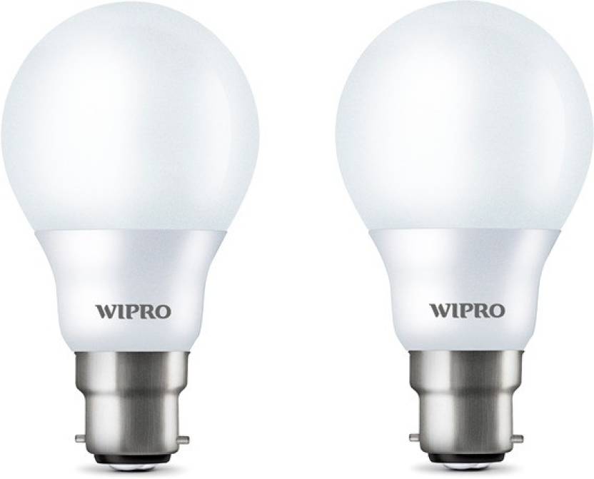 For 99/-(78% Off) Wipro 7 W Arbitrary B22 LED Bulb (White, Pack of 2) at Flipkart