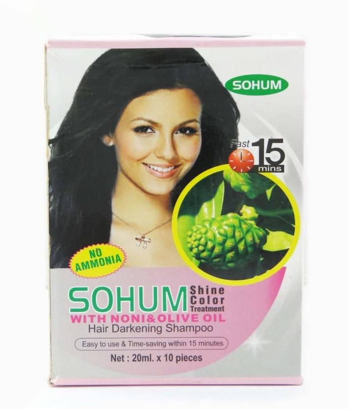 SOHUM shine color with noni and olive oil hair darkening shampoo