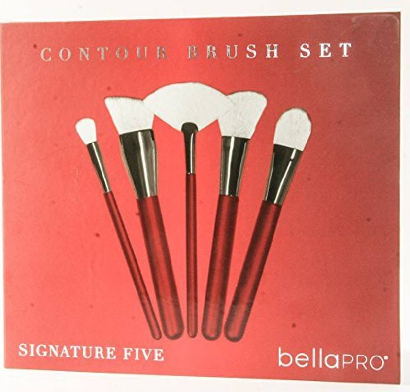 Bella Pro Contour Brush Set Red Silver White 1 7oz Make Up Brush
