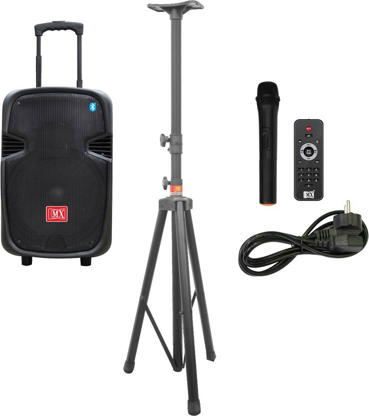 Mx 8 Inches Portable Multimedia Trolley Speaker With Speaker Stand