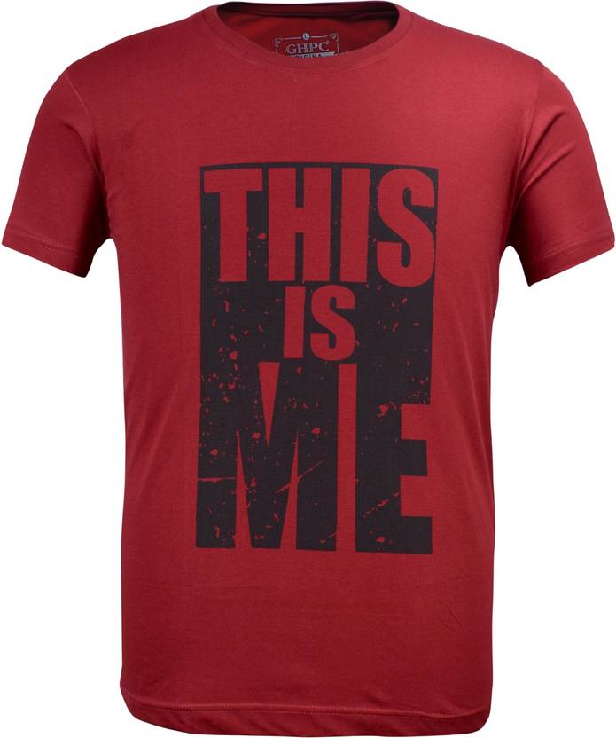 GHPC Graphic Print Men's Round Neck Maroon T-Shirt