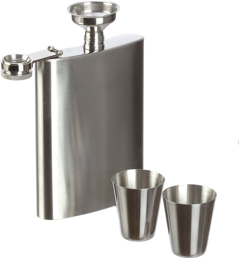 Cups Funnel Box Set Gift New 8oz Stainless Steel Hip Flask Liquor Whiskey Drink