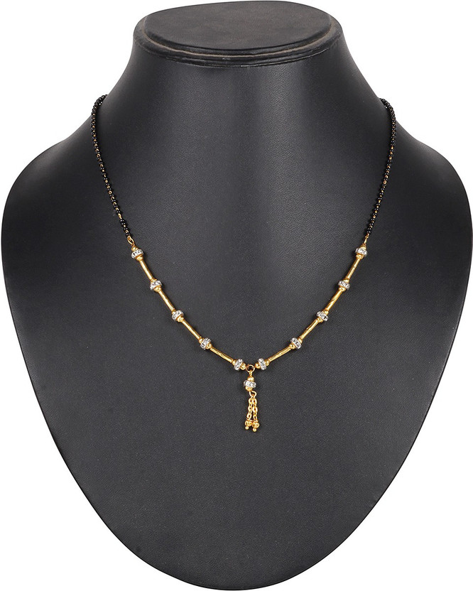 black beads chain with diamond pendant with price