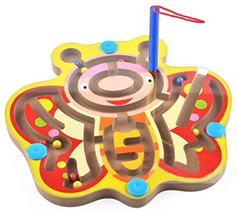 mini round wooden round magnetic maze puzzle interactive maze magnet