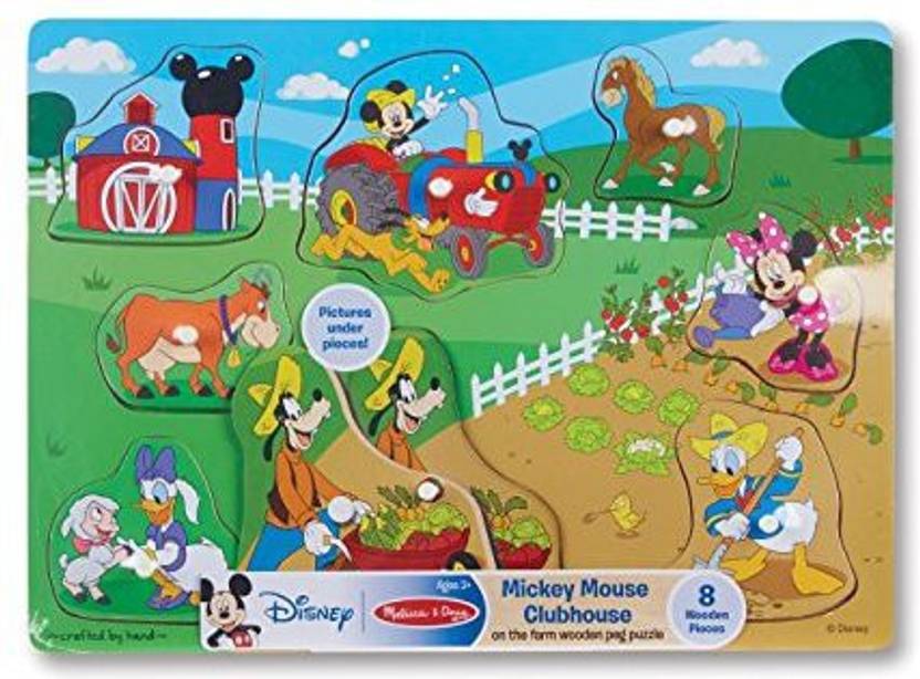 Melissa Doug Mickey Mouse Clubhouse On The Farm Wooden Peg