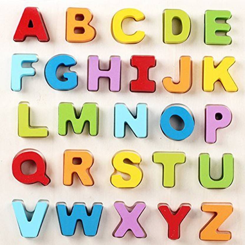 Extpro Wooden Shape Sorter Alphabet Puzzle Toy Learning Abc Puzzle Set
