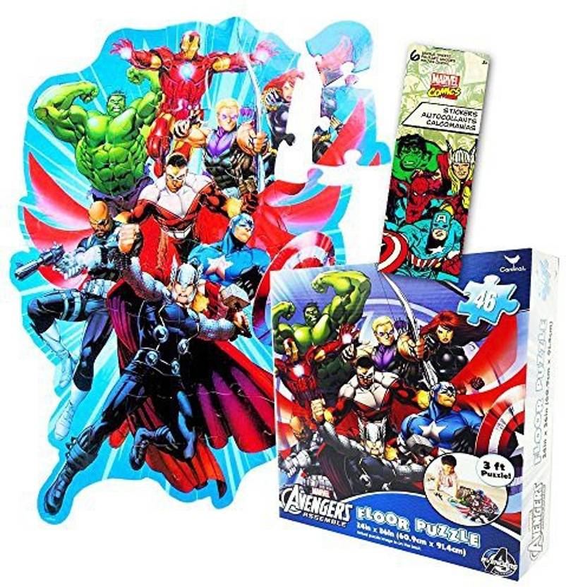 Avengers Marvel Giant Floor Puzzle For Kids (3 Foot Puzzle, Bonus