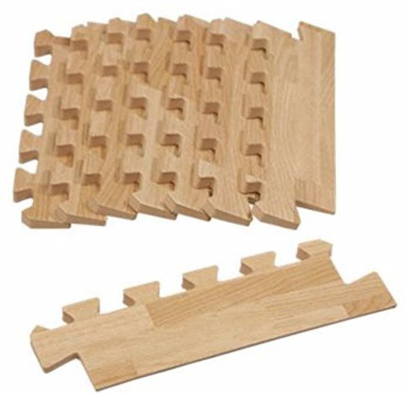 One Step Ahead WoodGrain Foam Play Mat Tapered Edges Natural Wood