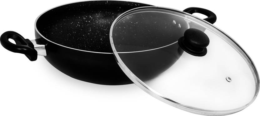 Flipkart SmartBuy Splatter Finish Kadhai 3.2 L Aluminium, Non stick, Induction Bottom