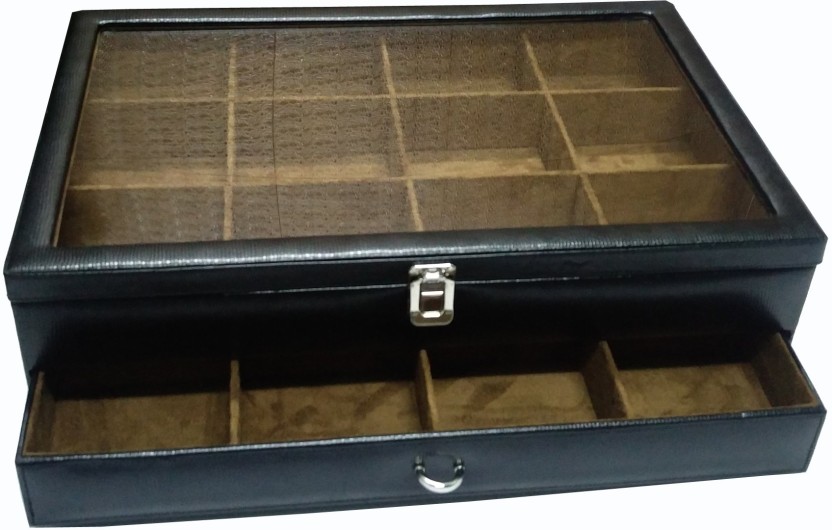 Set of 4 Tie Box Damaged Tie Box Belt Jewelry Case Organizer in Wood