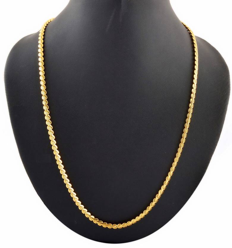Archiecs Creations Fancy Design 22k Gold Micron Plated Neck Chain For Girl And Women Brass