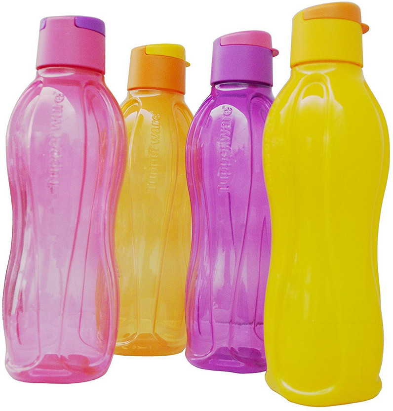 Drink Water Bottles Multi Color* Tupperware one liter fliptop bottles set of 4