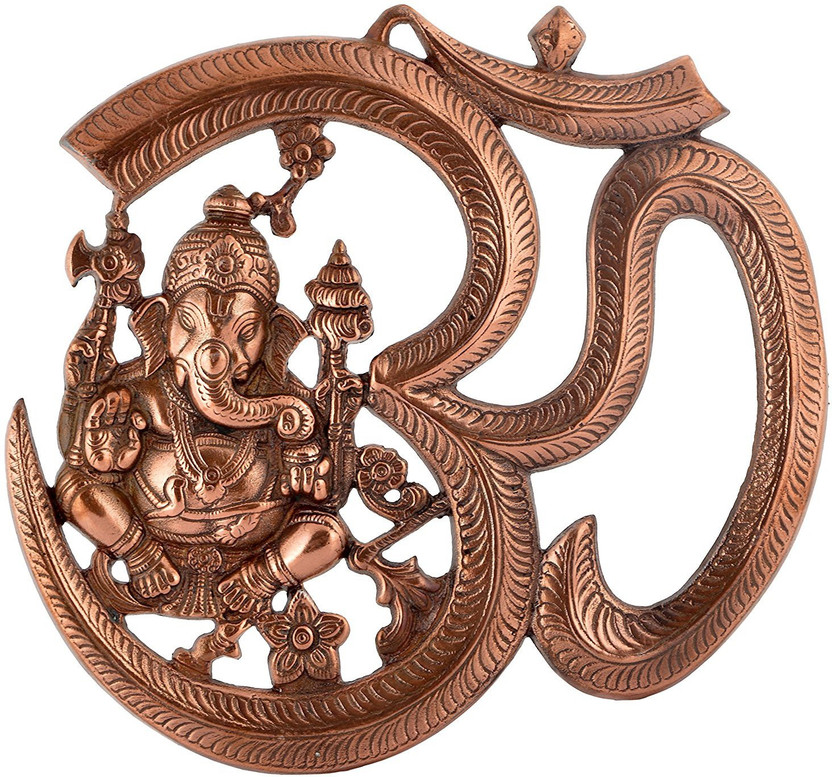 Large Lord Ganesha Metal Wall Hanging Sculpture Om Sign