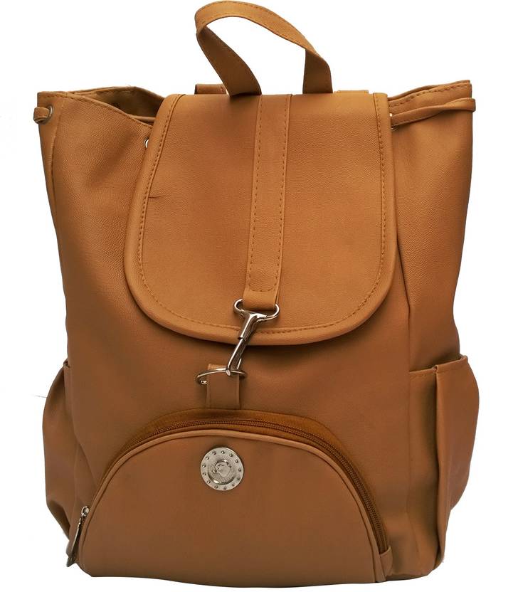Vintage Stylish Las Expandable Backpacks Handbags Mustard Color Bag 125 2 5 L Backpack