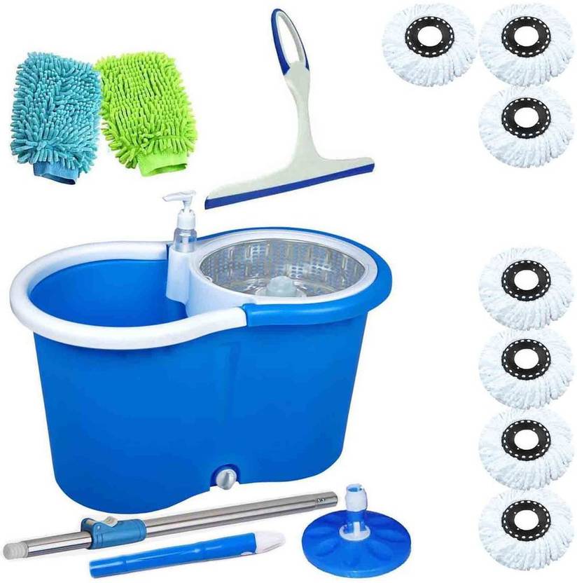 CREZON pacific dispenser mop with 7 microfibers with 2 cleaning gloves