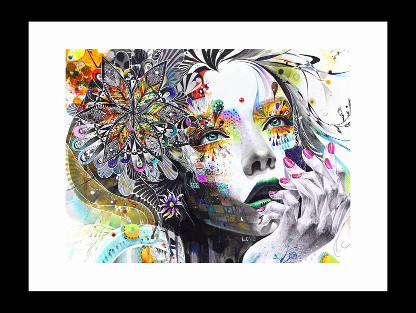 Flipkart Com Ravgar Abstract Painting Of A Girl Canvas