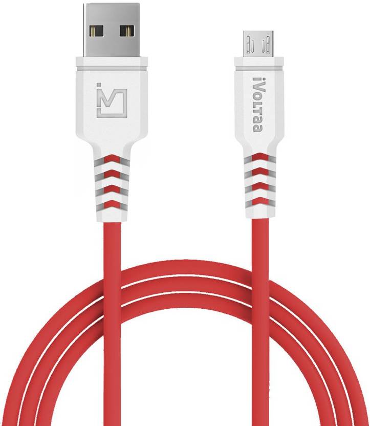 iVoltaa iVPC IM RED1 Micro USB Cable  Compatible with All Phones With Micro USB Port, Red, Sync and Charge Cable iVoltaa Mobile Cables