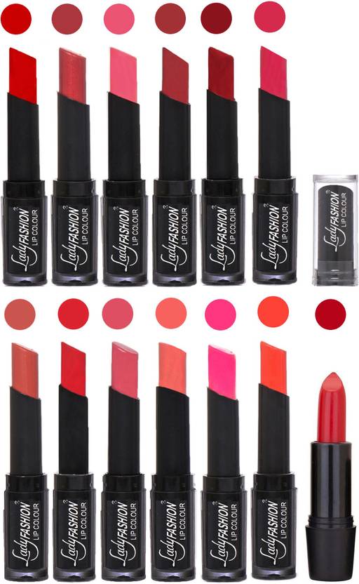 Lady FASHION Cosmetics Combo of 13 Lipsticks Set in Wholesale Rate 003