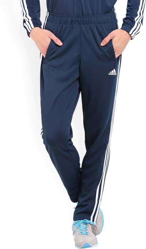 ADIDAS Solid Blue Track Pants - Buy CONAVY/WHITE ADIDAS Solid Men Blue Track Pants Online at Best Prices in India | Flipkart.com