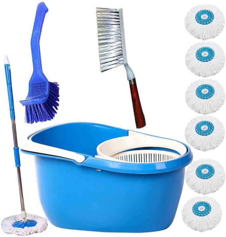 VMOP UNBREAKABLE BUCKET1389 Mop Set, Toilet Brush, Cleaning Brush