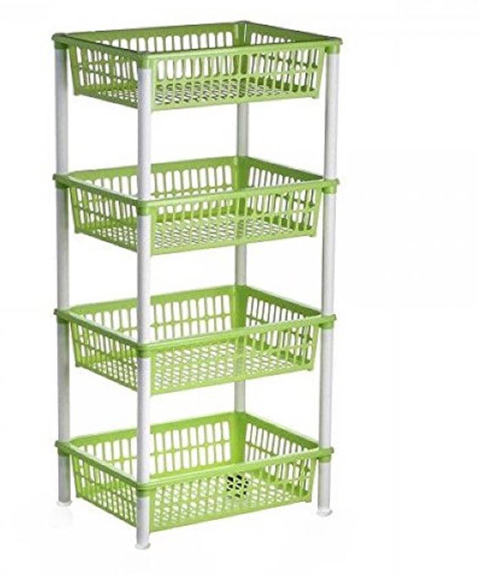 Skyclean Plastic Vegetable And Fruit Trolley 4 Layer Kitchen Skyclean Plastic Vegetable And Fruit Trolley 4 Layer Kitchen Rack