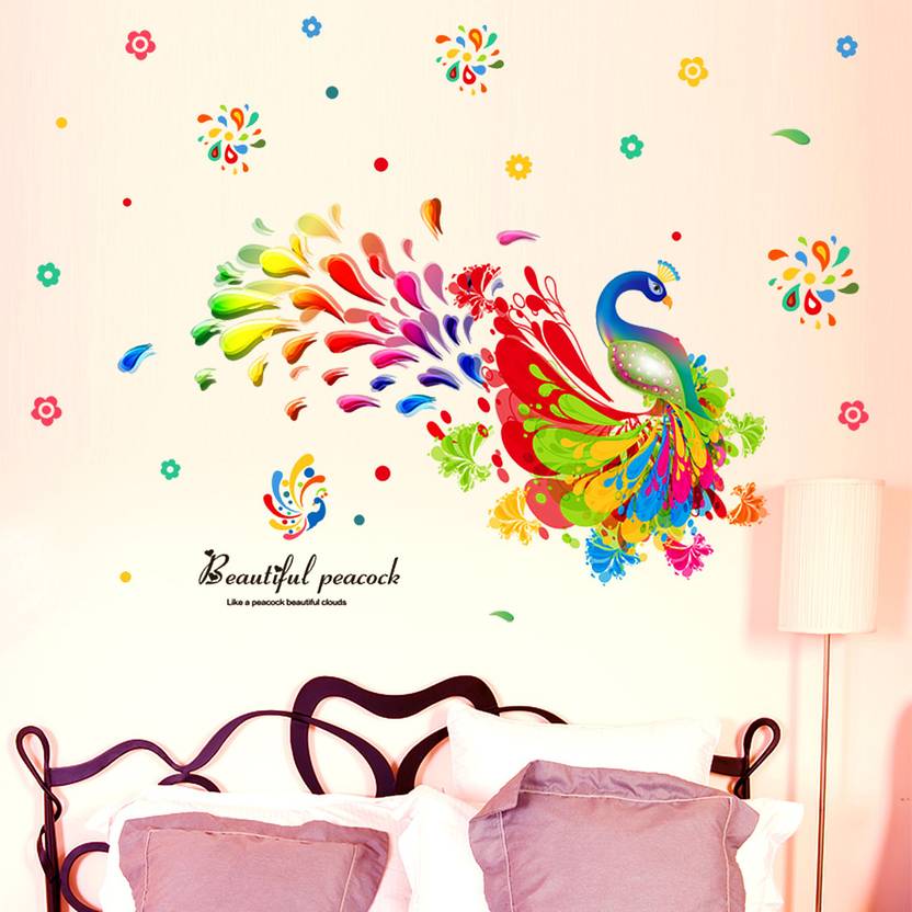 Flipkart SmartBuy Wall Stickers Beautiful Peacock for Bedroom Extra
