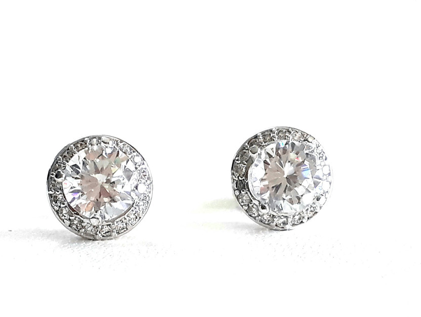 CZ Diamond Modern Earrings Stud Gold Twinkle Jewelry Studs New Material Transparent Rhinestone Earrings for Women