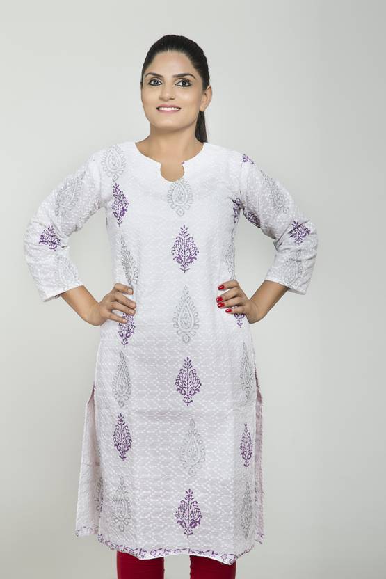 Lamara Women Chikan Embroidery A Line Kurta Lamara Women Chikan Embroidery A Line Kurta
