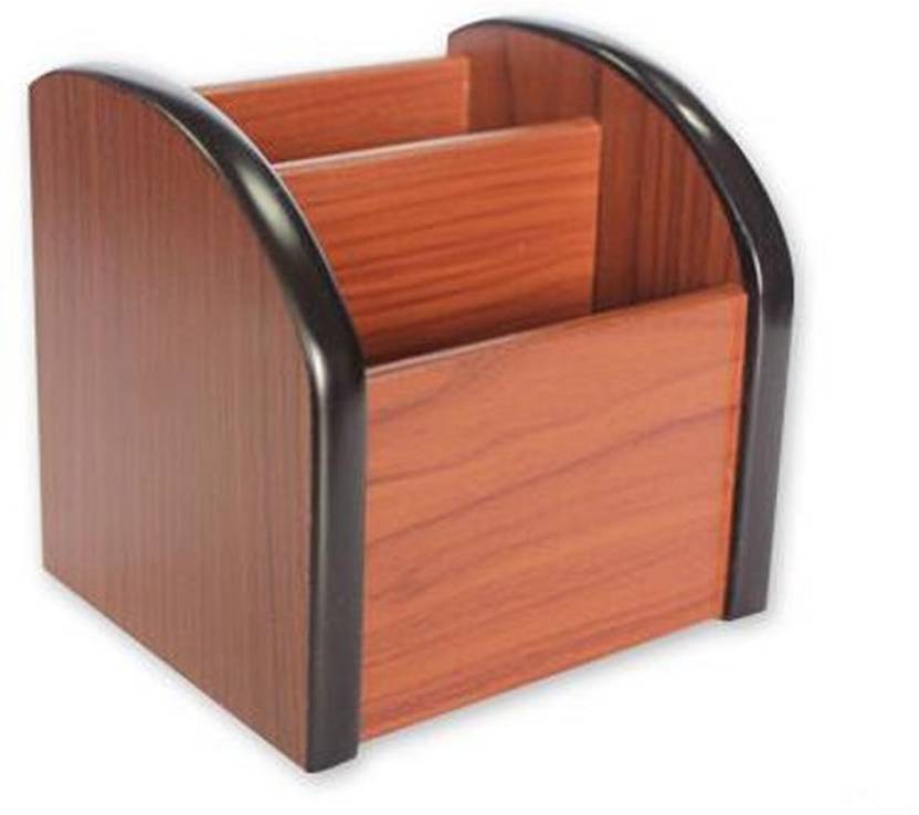 Page Large Vertical At Jamboree 2 Compartments Wooden High Quality Pen Holder Stationery Pots Desk Organizer Pencil