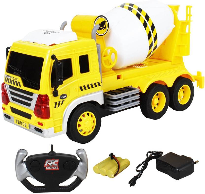 by Remote Controlled Cement Mixer Truck Toy with Lights and Sound
