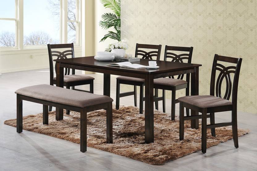 Hometown Stella Solid Wood 6 Seater Dining Set In India Hometown Stella Solid Wood 6 Seater Dining Set